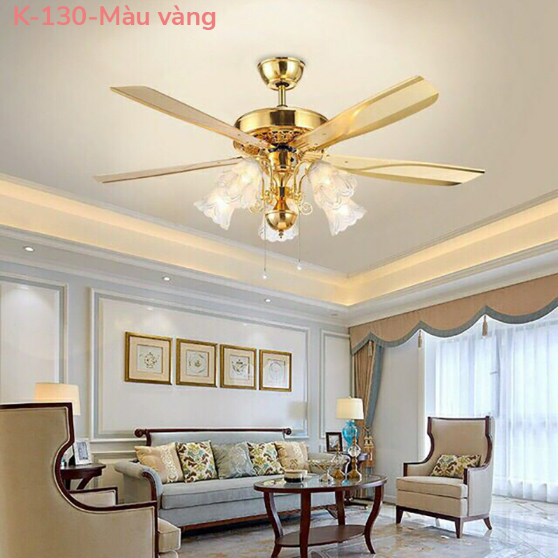 Đèn quạt trần K-130-màu vàng(Đường kính 132CM)