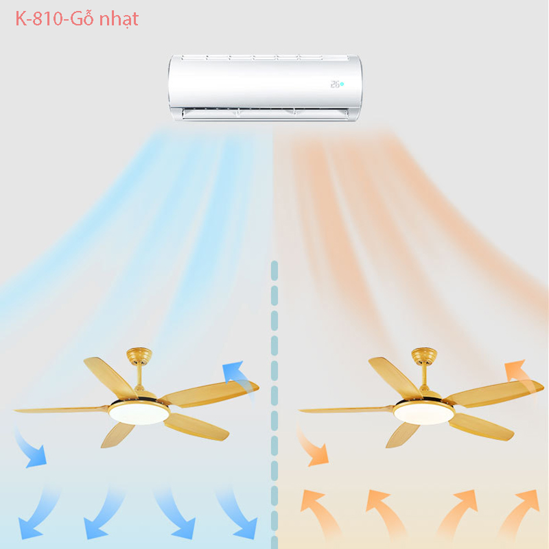 Đèn Quạt Trần K-810 - Gỗ Nhạt (Đường kính 136CM) 5