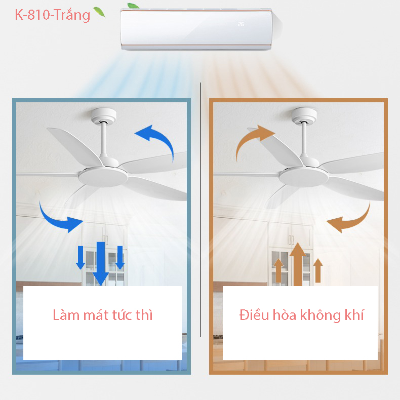 Đèn Quạt Trần K-810 - Màu Trắng (Đường kính 136CM) 2