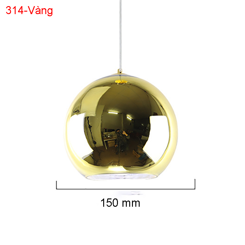 Đèn thả decor cao cấp mạ crom 314-Vàng (nhỏ) 3