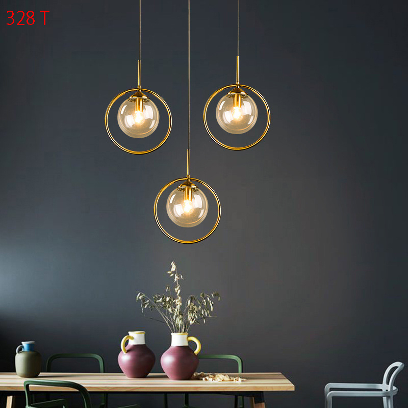 Đèn thả decor chao thủy tinh 328 3