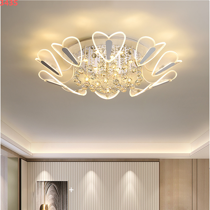 Đèn mâm ốp trần phòng ngủ cao cấp hình trái tim 10 cánh 343T10S 3 Đèn mâm ốp trần phòng ngủ hiện đại 343ST8S