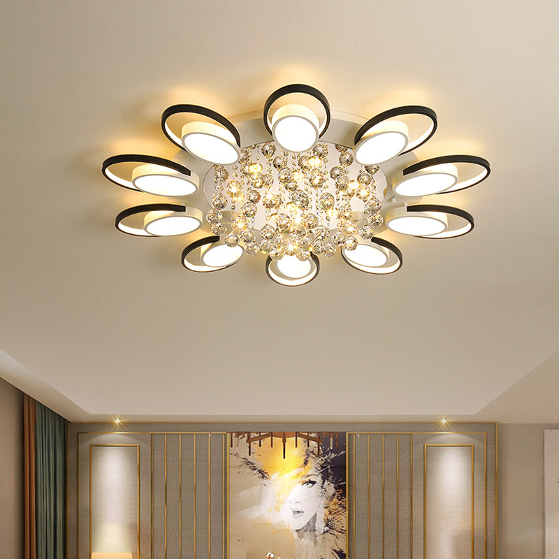 Đèn mâm ốp trần hiện đại L-9050S 10 cánh hình elip ( đường kính 90 - chiều cao 19cm ) 7 Đèn mâm ốp trần hiện đại L-9050S