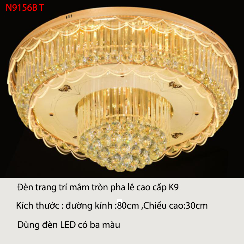 Đèn mâm pha lê ốp trần N9156B 