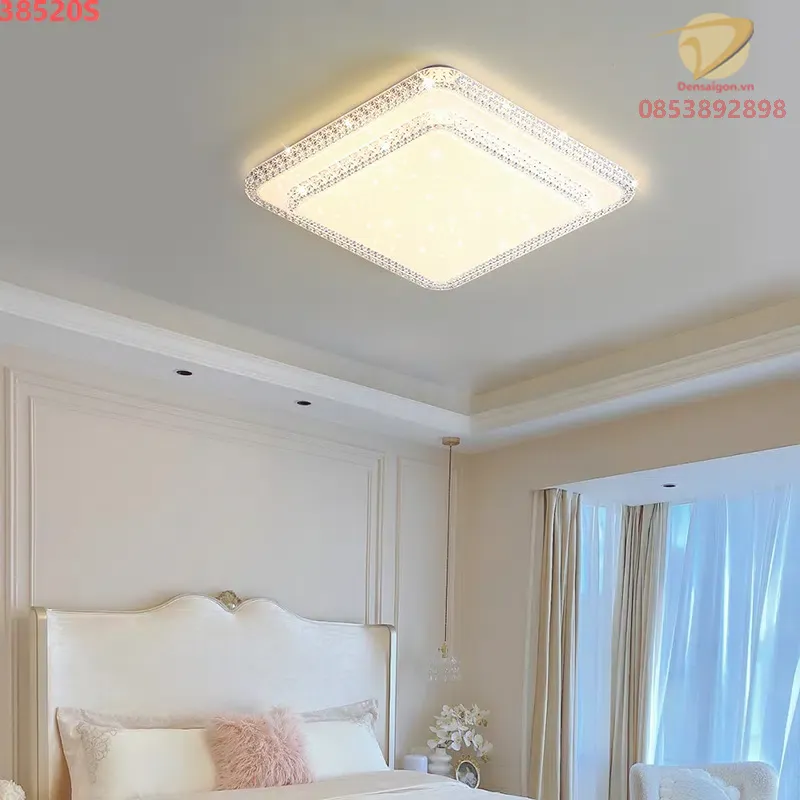 Đèn mâm ốp trần led 3 chế độ sáng,công suất 120W,Vuông 50CM – 38520VS