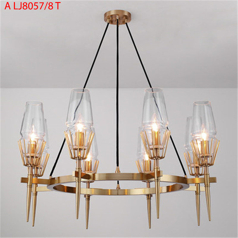 Đèn thả Vương miện 8 đỉnh chiều rộng 850mm, chiều cao 500mm ALJ8057/8 6