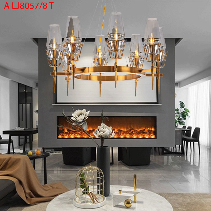 Đèn thả Vương miện 8 đỉnh chiều rộng 850mm, chiều cao 500mm ALJ8057/8 7