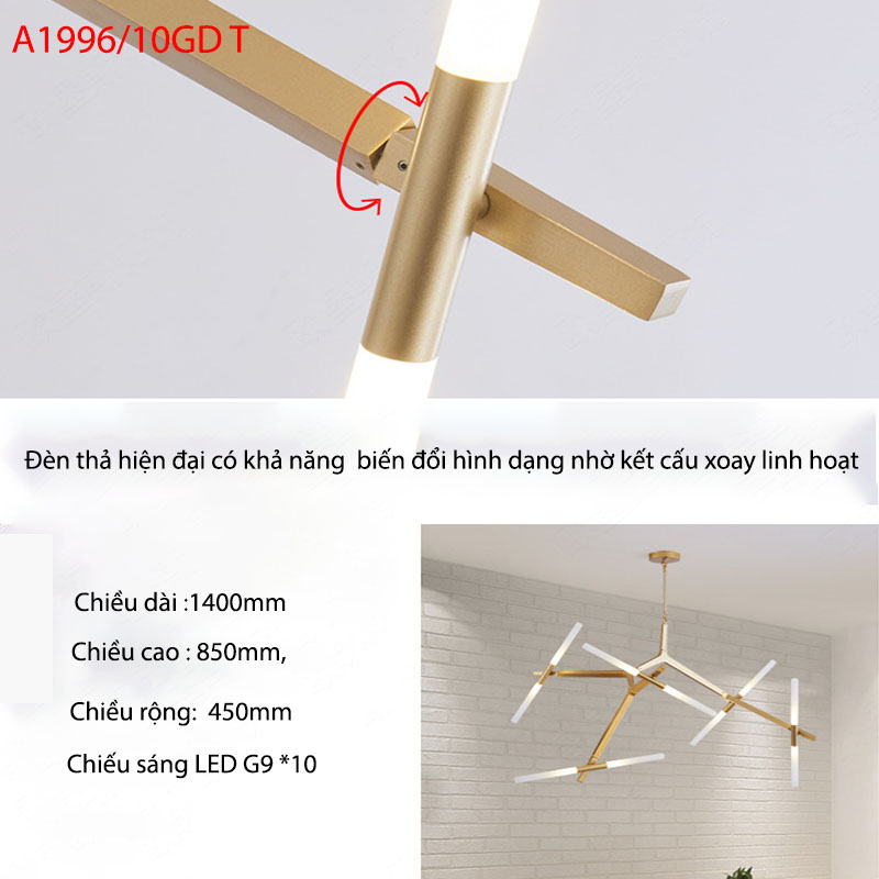 Đèn thả decor dạng nhánh cây A1996/10 GD 6