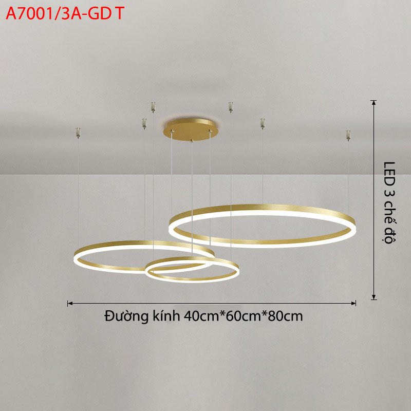 Đèn thả hiện đại đường kính 40*60*80cm A7001/3A GD 10