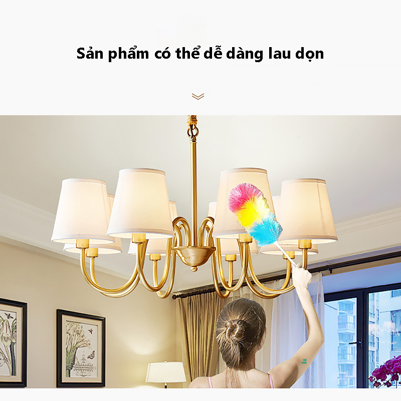 Đèn chùm đồng nguyên chất 8 tay dù A8203/8S 4