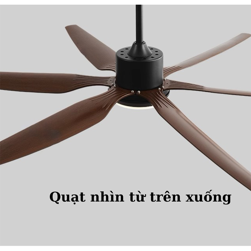 Đèn quạt trần 6 cánh nhựa ABS cao cấp giả vân gỗ | K112BS 9