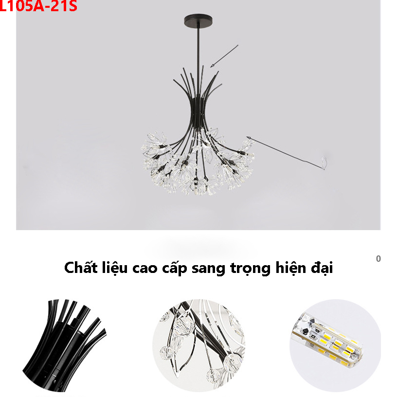 Đèn thả pha lê hình bó hoa 19 cánh L105A-21S-4