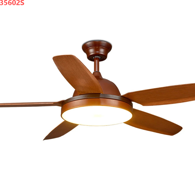 Đèn quạt trần 5 cánh nhựa ABS màu nâu vân gỗ | 35602S 6
