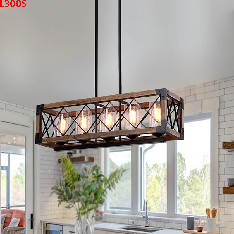 5-lightbrownkitchenislandpendantchandelierwithglassshade-1