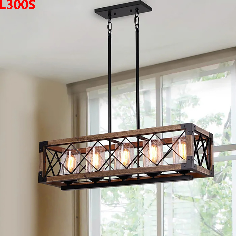 5-lightbrownkitchenislandpendantchandelierwithglassshade