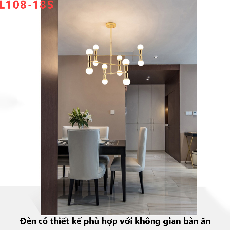 Đèn thả hiện đại 12 bóng cao cấp L108-18S(Đường kính 80CM-Chiều cao 80CM) 2