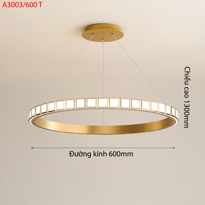 Đèn thả vòng tròn đường kính 600mm chiều cao 1300mm A3003/600