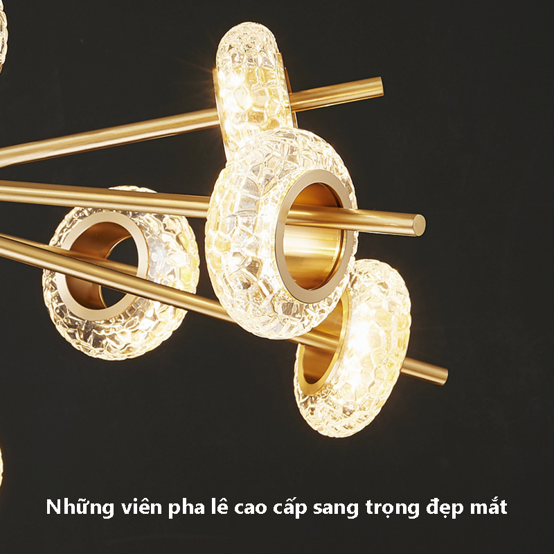 Đèn thả 16 vòng pha lê cao cấp L240S(Đường kính 90CM-Chiều cao 65CM) 9