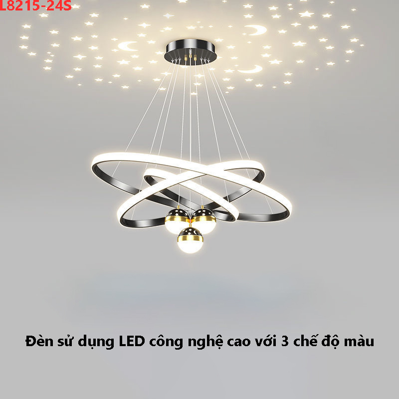 Đèn LED thả phòng khách hiện đại sang trọng màu đen L8215-24S 3