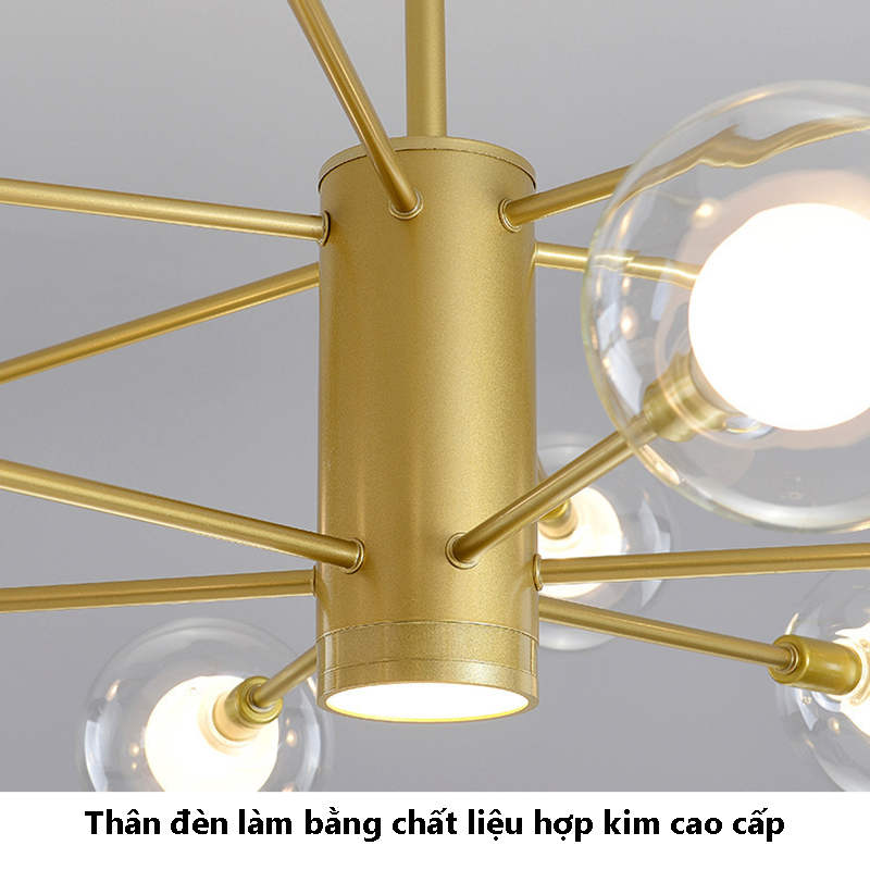 Đèn thả hiện đại 8 bóng thủy tinh L264S(Đường kính 80CM-Chiều cao 50CM) 6