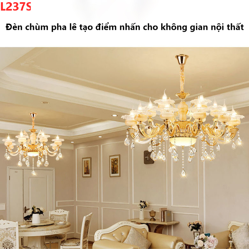 Đèn chùm pha lê nến qúy tộc 15 tay L237S 3