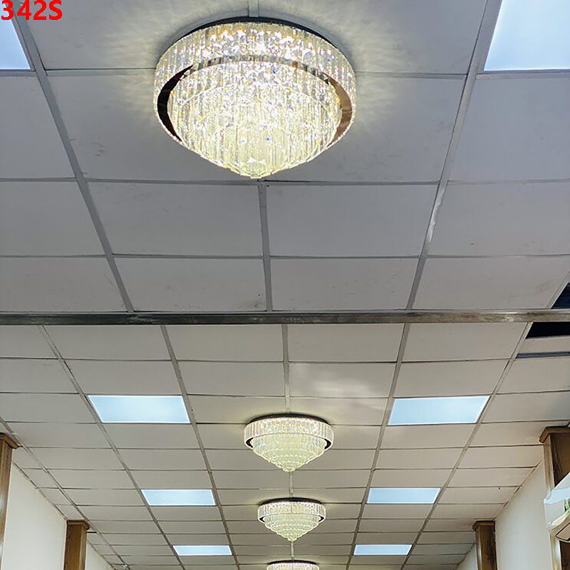 Den-mam-op-tran-pha-le-tron-342S-12 Đèn mâm ốp trần pha lê tròn 342S