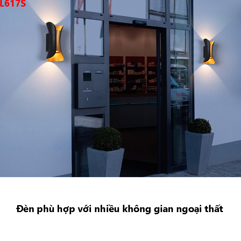Đèn tường ngoài trời hình ống loe LED hắt 2 tia L6001-23S 5