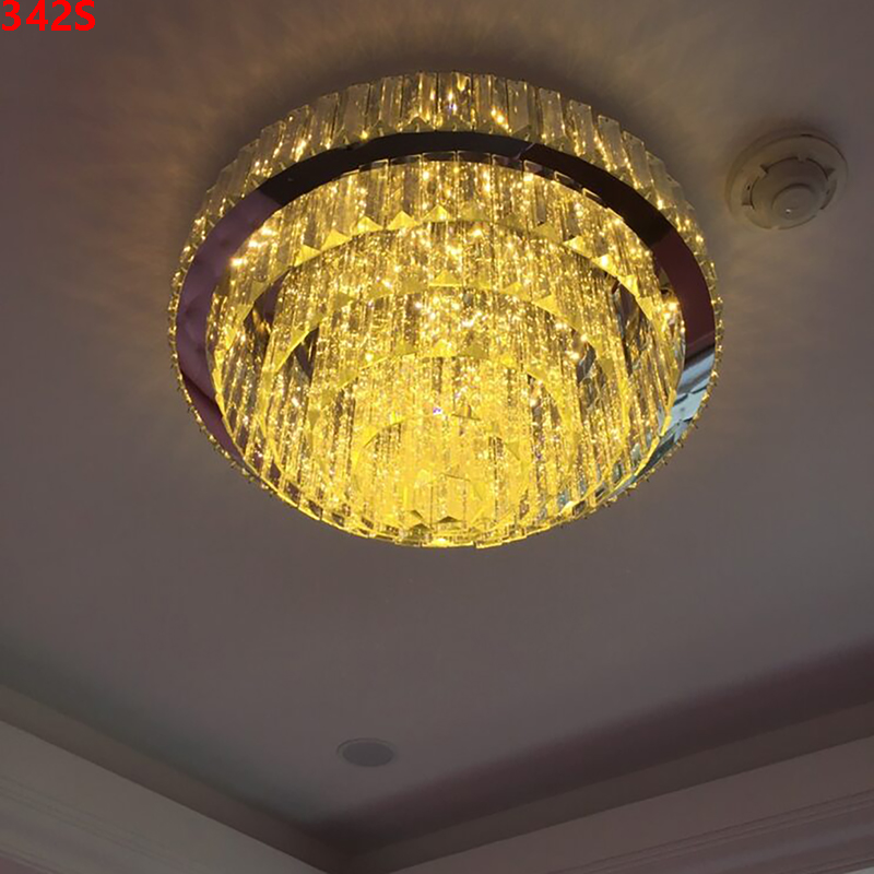 Den-mam-op-tran-pha-le-tron-342S-11 Đèn mâm ốp trần pha lê tròn 342S