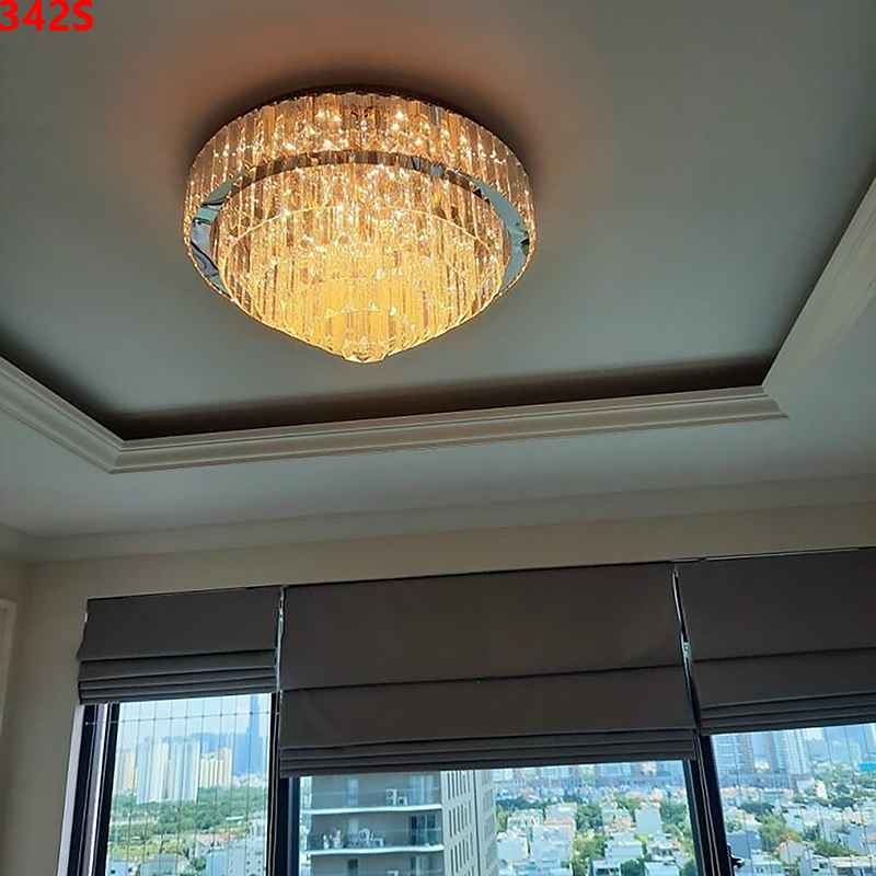 Den-mam-op-tran-pha-le-tron-342S-14 Đèn mâm ốp trần pha lê tròn 342S