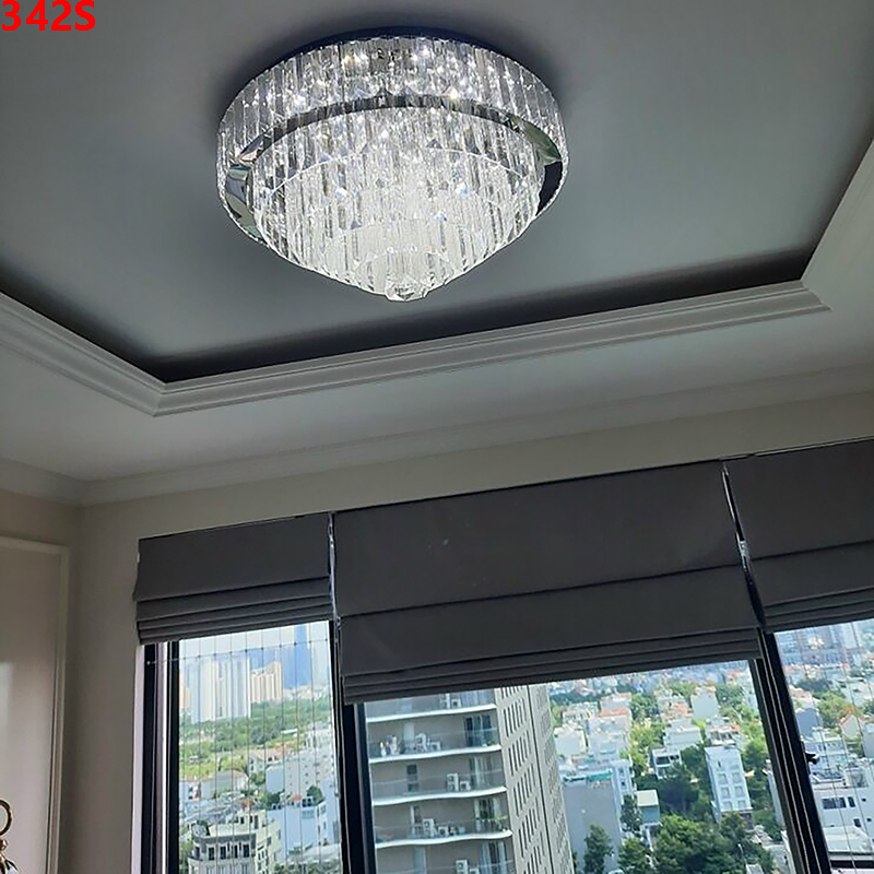 Den-mam-op-tran-pha-le-tron-342S-21 Đèn mâm ốp trần pha lê tròn 342S