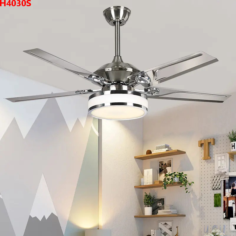 Đèn quạt trần 5 cánh kim loại cao cấp H4030S (Đường kính 120CM-Chiều cao 40CM)