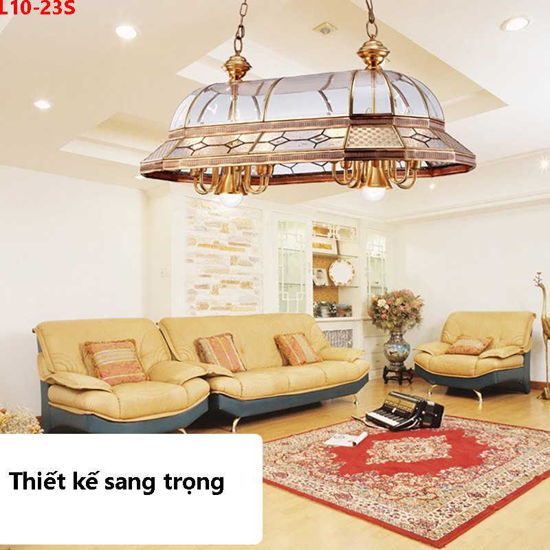 Đèn thả đồng cổ điển hình oval L10-23S(Chiều dài 85CM-Chiều cao 45CM)