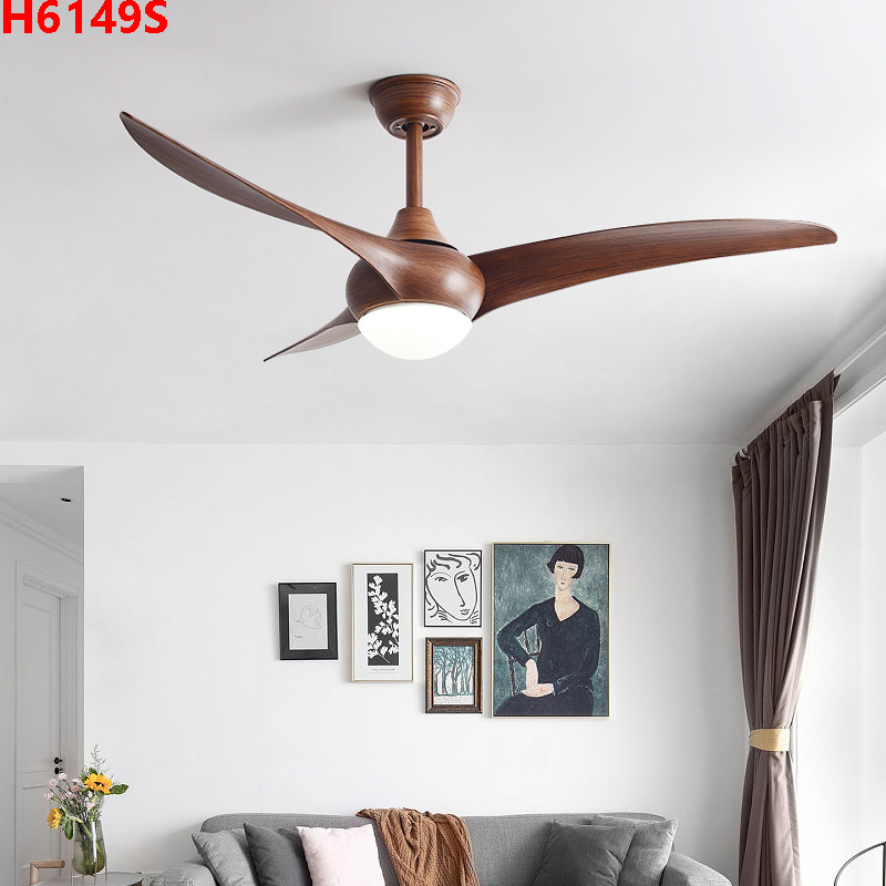 Đèn quạt trần 3 cánh nhựa ABS màu gỗ H6149S(Đường kính 132CM-Chiều cao 40CM)