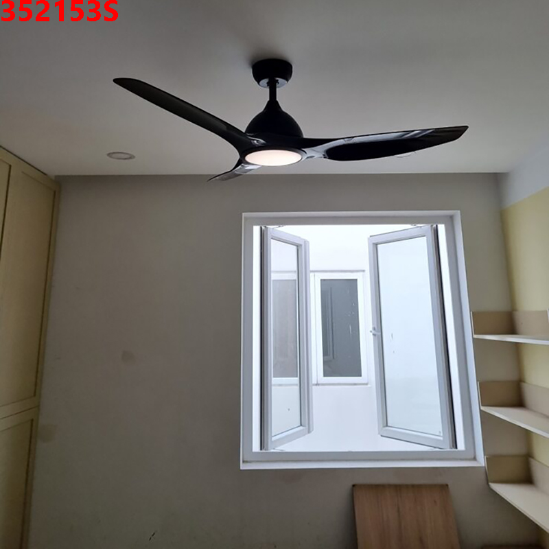 Đèn quạt trần 3 cánh nhựa ABS 352153S đen