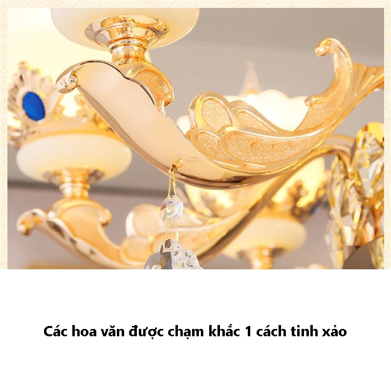 Đèn chùm pha lê nến quý tộc 6 tay E121/6S(Đường kính 65CM-Chiều cao 60CM) 9