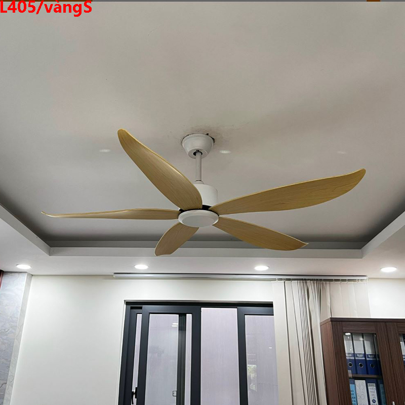 Quạt trần 5 cánh nhựa ABS cao cấp L405/vàngS(Đường kính 132CM-Chiều cao 40CM)