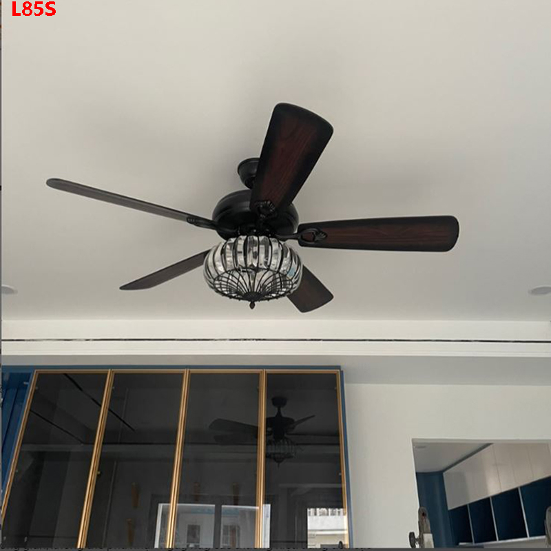 Den-quat-tran-5-canh-go-tu-nhien-L85S Đèn quạt trần 5 cánh gỗ tự nhiên L85S