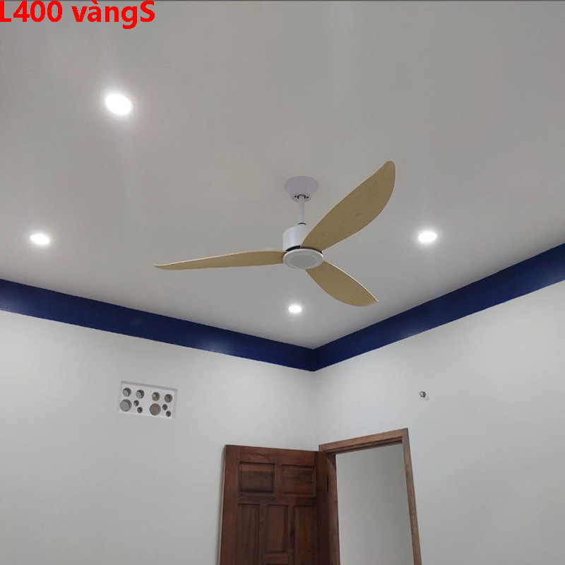 Đèn quạt trần 3 cánh nhựa ABS L400vàngS