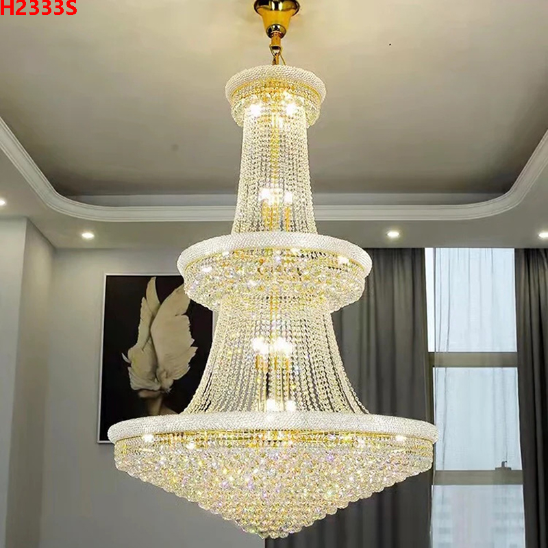 Đèn chùm thông tầng phòng khách sang trọng H2333S(Đường kính 190CM-Chiều cao 280CM)