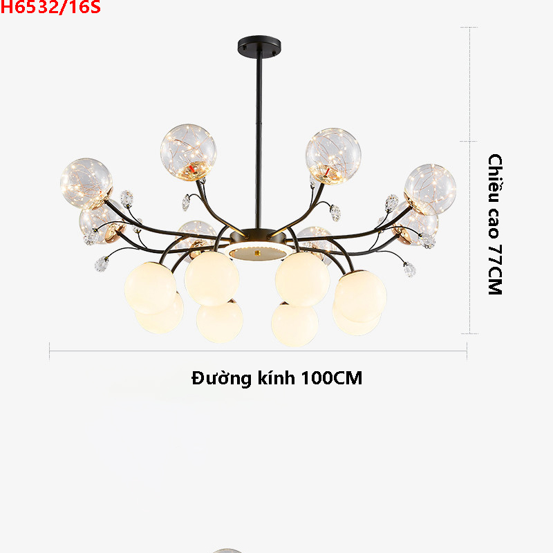 Đèn thả trần phòng khách H6532/16S