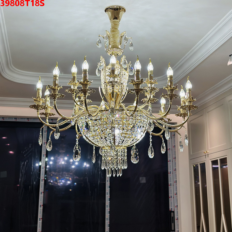 den-chum-pha-le-nen-3908t18s (1) Đèn chùm pha lê nến phòng khách 38908T18s