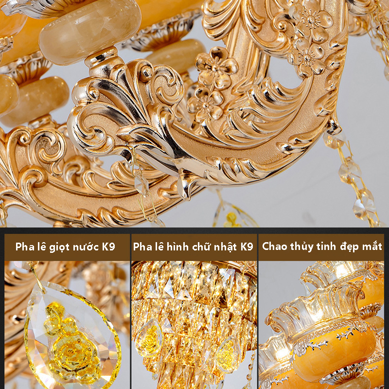 Đèn chùm pha lê nến phòng khách k186-15s