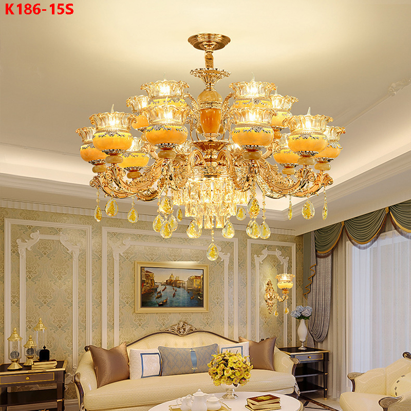 Đèn chùm pha lê nến phòng khách k186-15s