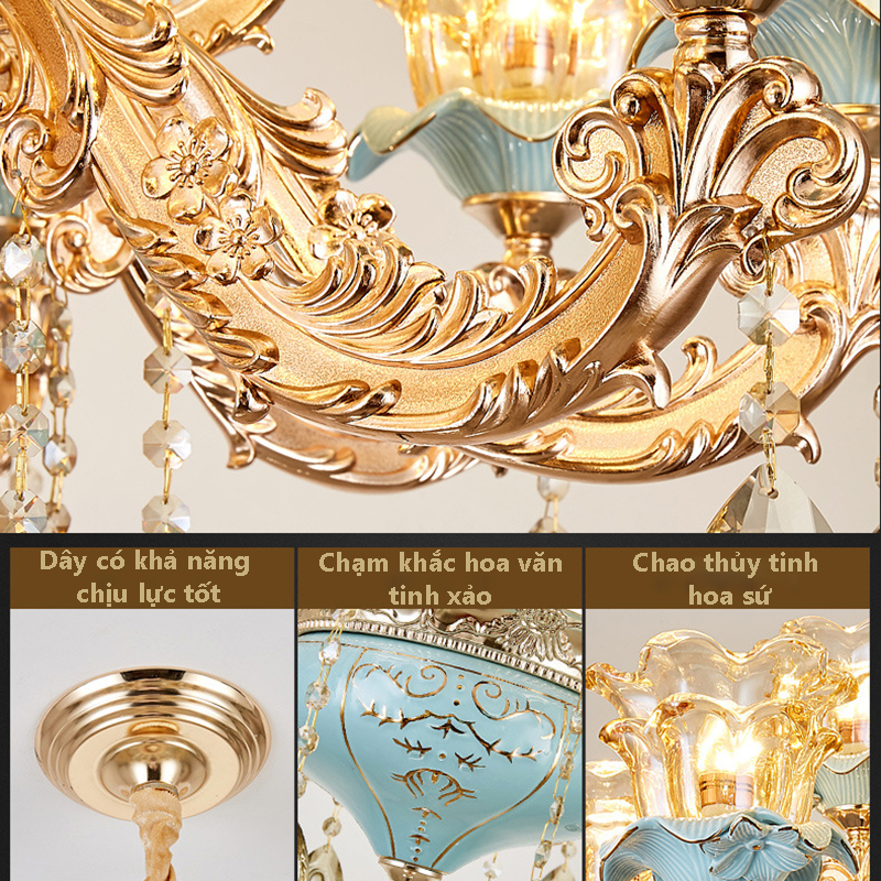 den-chum-pha-le-nen-k199-15s (4) Đèn chùm pha lê nến phòng khách k199-15s