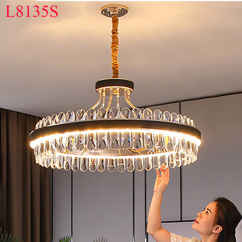 Đèn chùm pha lê phòng khách sang trọng L8135S(Đường kính 55CM-Chiều cao 90CM)