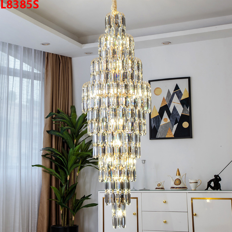 Đèn chùm thông tầng phòng khách sang trọng L8385S(Đường kính 60CM-Chiều cao 180CM)