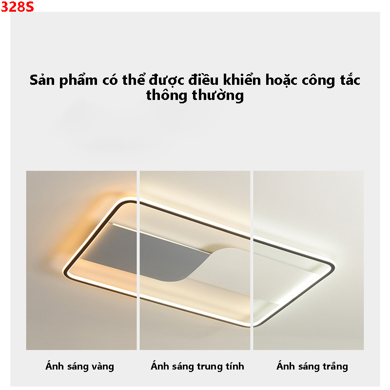 đèn ốp trần phòng khách hình chữ nhật 328S