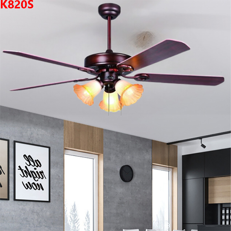 Quạt trần đèn 5 cánh gỗ tự nhiên K820S(Đường kính 132CM)