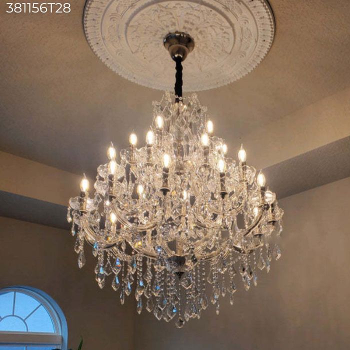 Đèn Chùm Pha Lê Nến 24 Tay 381156T28