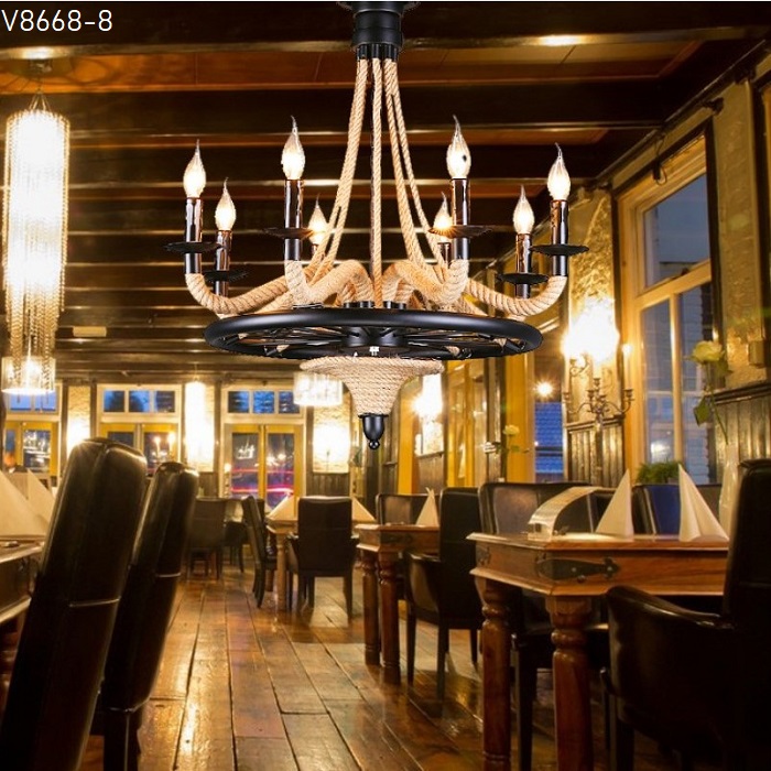 Đèn thả dây thừng V8668-8 Đèn thả dây thừng V8668-8